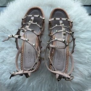 Valentino Women's Studded Sandals - Light Pink